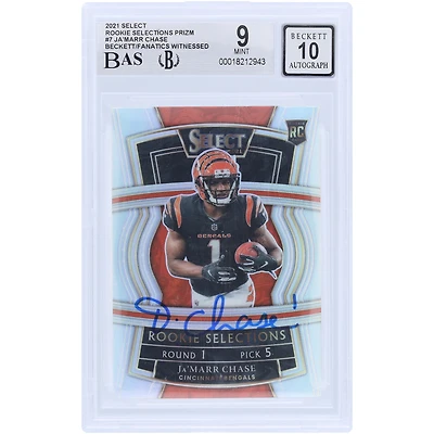 Ja'Marr Chase Cincinnati Bengals Autographed 2021 Panini Select Rookie Selections #RS-7 Beckett Fanatics Witnessed Authenticated /10 Rookie Card