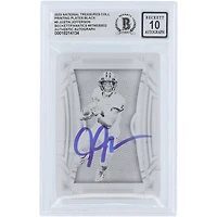 Justin Jefferson Minnesota Vikings Autographed 2023 Panini National Treasures Collegiate Black Printing Plate #9 #1/1 Beckett Fanatics Witnessed Authenticated 10 Card