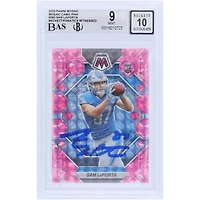 Sam LaPorta Detroit Lions Autographed 2023 Panini Mosaic Camo Pink #360 Beckett Fanatics Witnessed Authenticated 9/10 Rookie Card