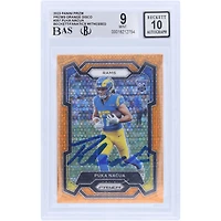 Puka Nacua Los Angeles Rams Autographed 2023 Panini Prizm Orange Disco Prizm #357 Beckett Fanatics Witnessed Authenticated 9/10 Rookie Card