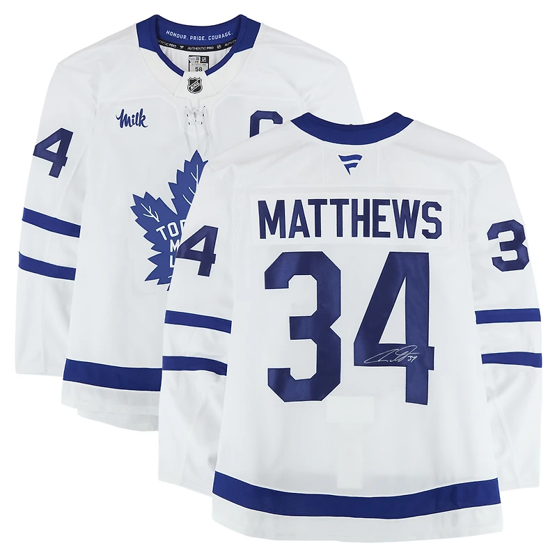 Auston Matthews Toronto Maple Leafs Autographed Game-Used #34 White adidas Jersey from the 2024-25 NHL Season - NR81043303