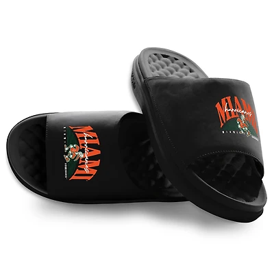 Unisex ISlide Miami Hurricanes Varsity Stack Motive Slide Sandals