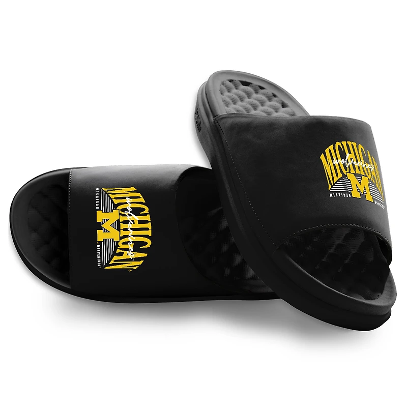 Unisex ISlide Michigan Wolverines Varsity Stack Motive Slide Sandals