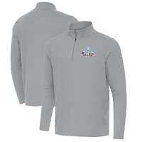 Men's Antigua  Gray Super Bowl LX Intent Quarter-Zip Top