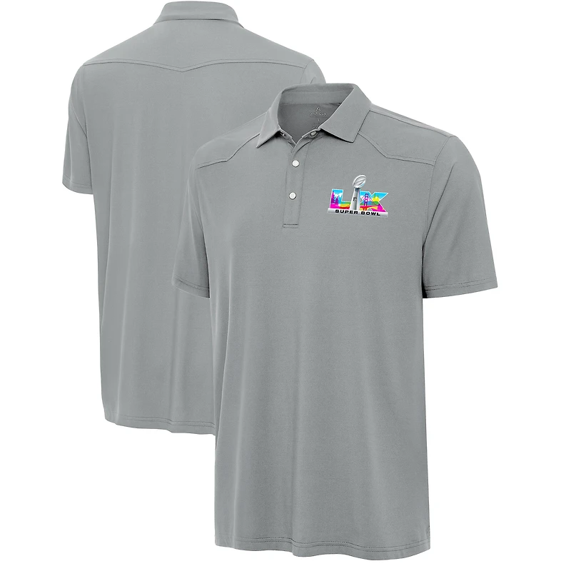 Men's Antigua  Gray Super Bowl LX Western Performance Polo