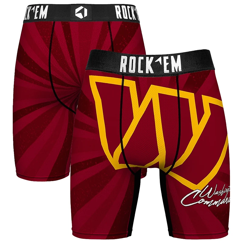 Men's Rock Em Socks Washington Commanders Throwback Swirl Boxer Briefs
