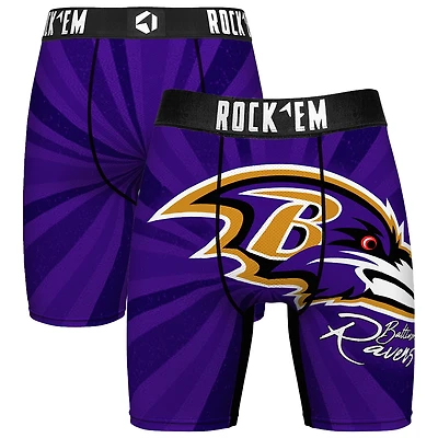 Men's Rock Em Socks Baltimore Ravens Throwback Swirl Boxer Briefs