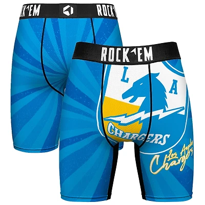 Men's Rock Em Socks Los Angeles Chargers Throwback Swirl Boxer Briefs