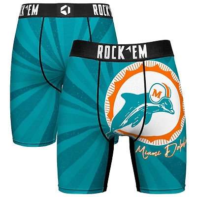 Men's Rock Em Socks Miami Dolphins Throwback Swirl Boxer Briefs