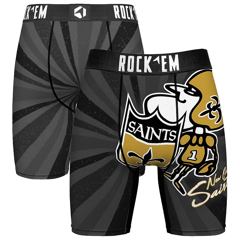Men's Rock Em Socks New Orleans Saints Throwback Swirl Boxer Briefs