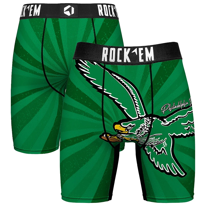 Men's Rock Em Socks Philadelphia Eagles Throwback Swirl Boxer Briefs