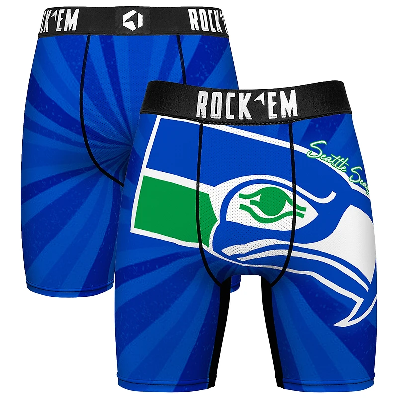 Men's Rock Em Socks Seattle Seahawks Throwback Swirl Boxer Briefs