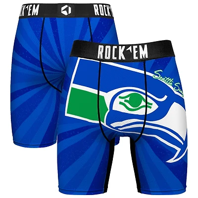 Men's Rock Em Socks Seattle Seahawks Throwback Swirl Boxer Briefs