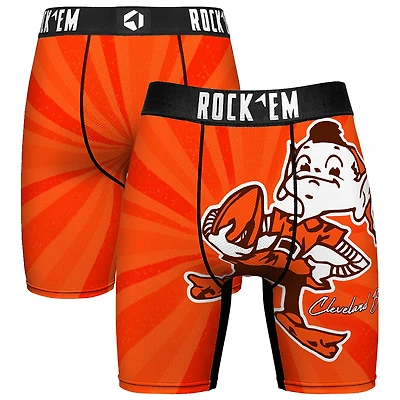 Men's Rock Em Socks Cleveland Browns Throwback Swirl Boxer Briefs