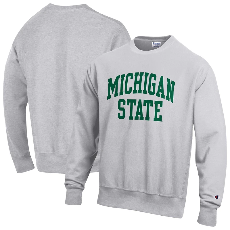 Men's Champion Gray Michigan State Spartans Reverse Weave Fleece Sweatshirt
