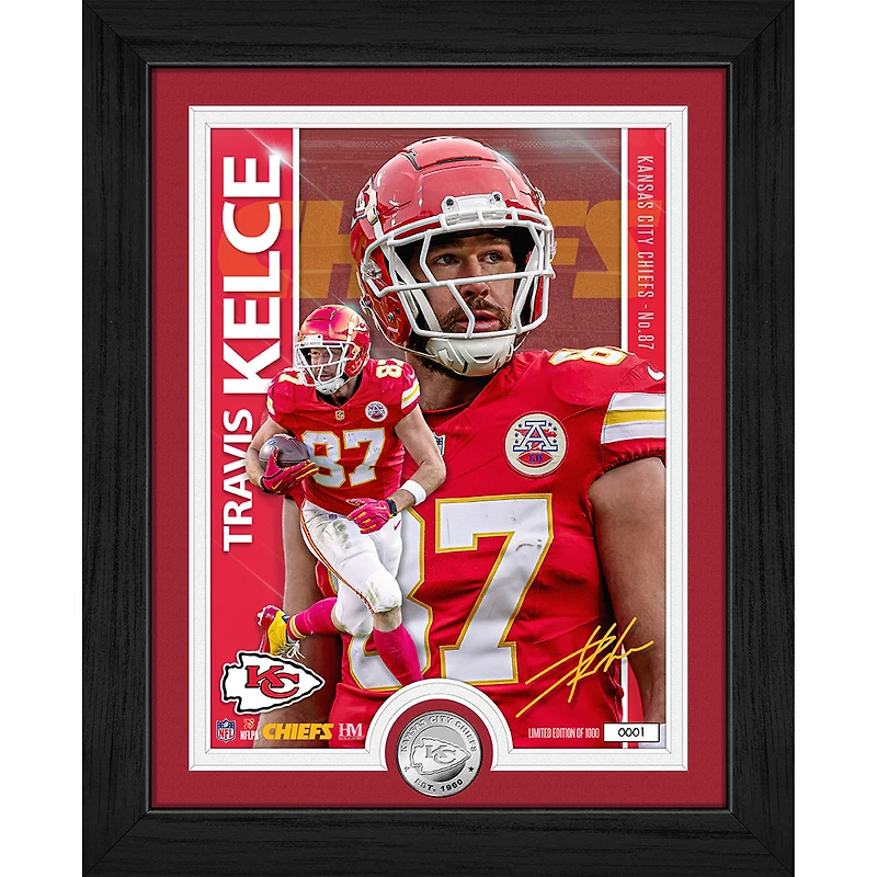 Highland Mint Travis Kelce Kansas City Chiefs 13" x 16" Silver Coin Photo Mint