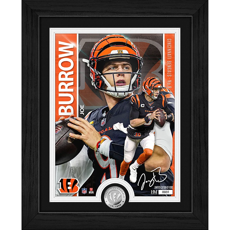 Highland Mint Joe Burrow Cincinnati Bengals 13" x 16" Silver Coin Photo Mint