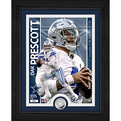 Highland Mint Dak Prescott Dallas Cowboys 13" x 16" Silver Coin Photo Mint