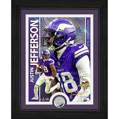 Highland Mint Justin Jefferson Minnesota Vikings 13" x 16" Silver Coin Photo Mint