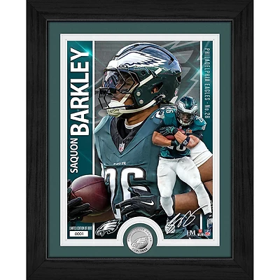 Highland Mint Saquon Barkley Philadelphia Eagles 13" x 16" Silver Coin Photo Mint