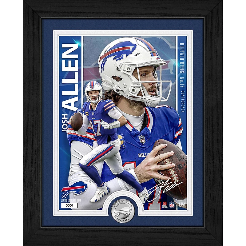 Highland Mint Josh Allen Buffalo Bills 13" x 16" Silver Coin Photo Mint