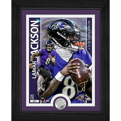 Highland Mint Lamar Jackson Baltimore Ravens 13" x 16" Silver Coin Photo Mint