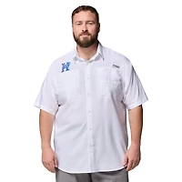Men's Columbia  White Kentucky Wildcats Big & Tall Tamiami Omni-Shade Button-Down Shirt