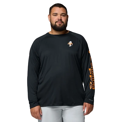Men's Columbia  Black Tennessee Volunteers Big & Tall Terminal Tackle Long Sleeve Omni-Shade T-Shirt
