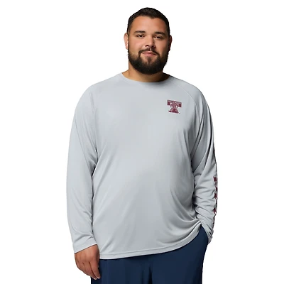 Men's Columbia  Gray Texas A&M Aggies Big & Tall Terminal Tackle Long Sleeve Omni-Shade T-Shirt