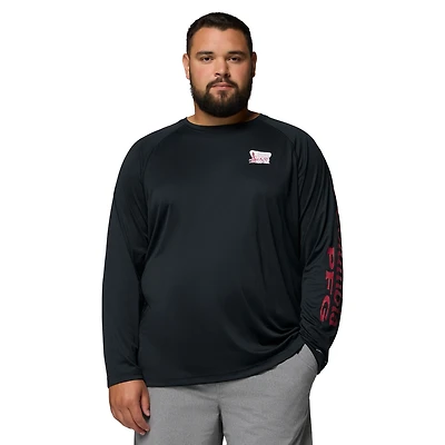 Men's Columbia  Black Oklahoma Sooners Big & Tall Terminal Tackle Long Sleeve Omni-Shade T-Shirt