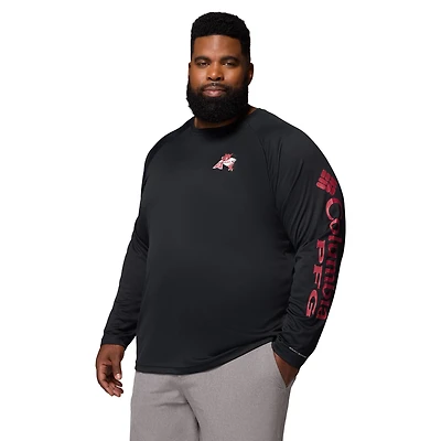 Men's Columbia  Black Arkansas Razorbacks Big & Tall Terminal Tackle Long Sleeve Omni-Shade T-Shirt