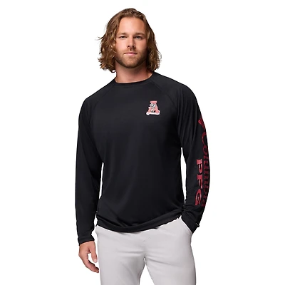 Men's Columbia  Gray Alabama Crimson Tide Big & Tall Terminal Tackle Long Sleeve Omni-Shade T-Shirt
