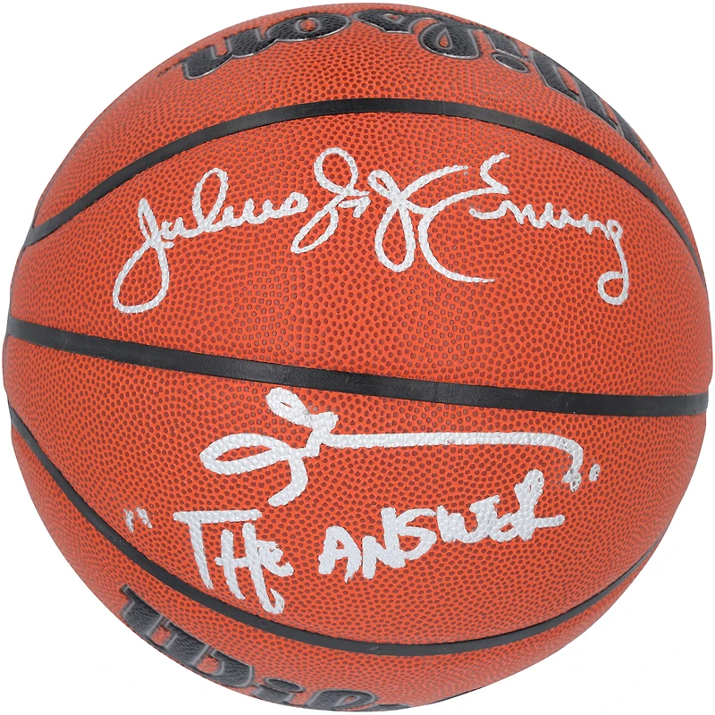 Allen Iverson & Julius "Dr. J" Erving Philadelphia 76ers Autographed Wilson Authentic Series Indoor/Outdoor Basketball with "The Answer" Inscription