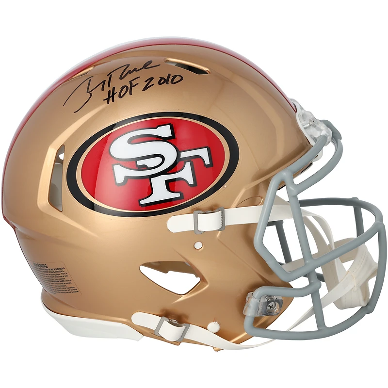 Jerry Rice San Francisco 49ers Autographed Riddell Speed Authentic Helmet with "HOF 2010" Inscription