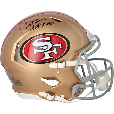 Jerry Rice San Francisco 49ers Autographed Riddell Speed Authentic Helmet with "HOF 2010" Inscription