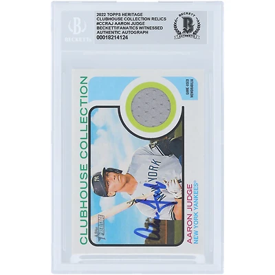 Aaron Judge New York Yankees Autographed 2022 Topps Heritage Clubhouse Collection Grey Jersey Relic #CCR-AJ Beckett Fanatics Witnessed Authenticated 10 Card