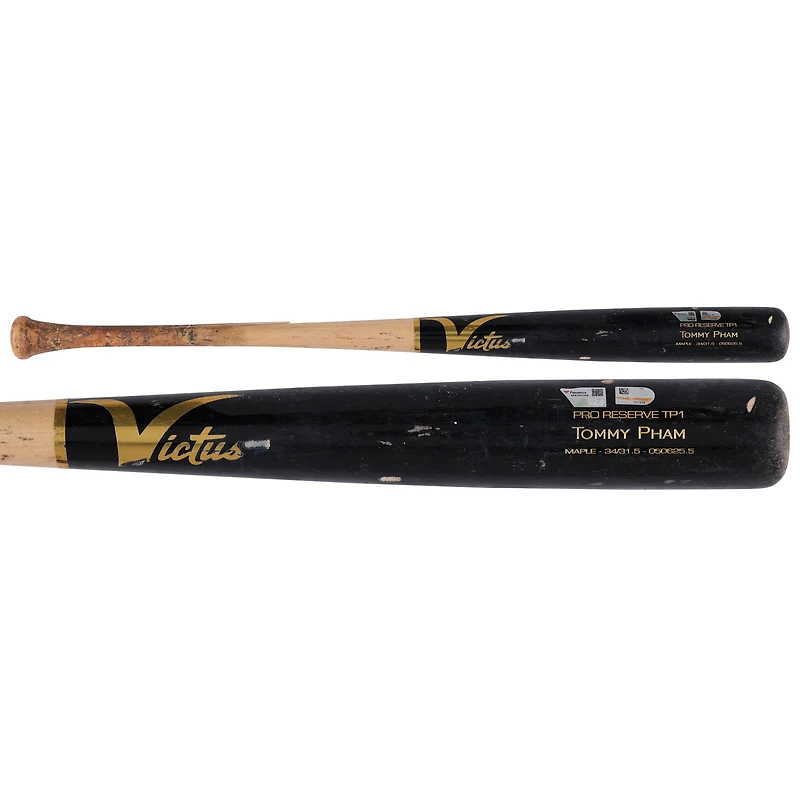 Tommy Pham Pittsburgh Pirates Game-Used Black/Tan Victus Broken Bat vs. Seattle Mariners on July 6, 2025
