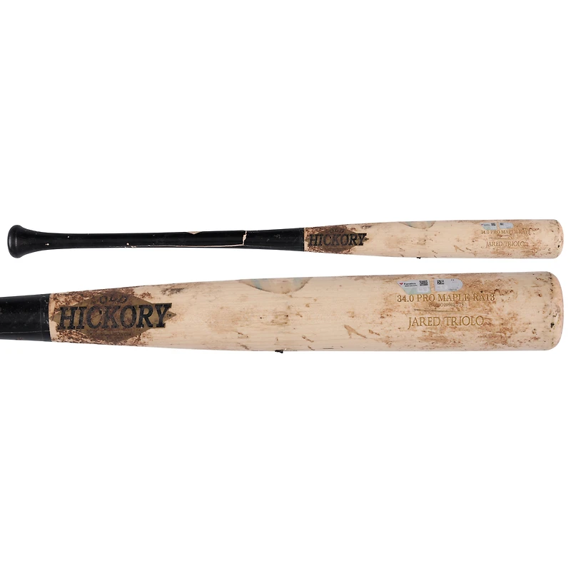 Jared Triolo Pittsburgh Pirates Game-Used Tan/Black Old Hickory Broken Bat vs. Miami Marlins on June 9, 2025