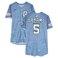 CJ Abrams Washington Nationals Game-Used #5 Blue City Connect Nike Jersey from Multiple Games during the 2025 MLB Season