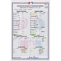 Washington Nationals Game-Used Lineup Card vs. Milwaukee Brewers on July 13, 2025