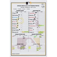 Pittsburgh Pirates Game-Used Lineup Card vs. Chicago White Sox on July 19, 2025