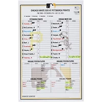 Pittsburgh Pirates Game-Used Lineup Card vs. Chicago White Sox on July 20, 2025