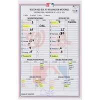 Washington Nationals Game-Used Lineup Card vs. Boston Red Sox on July 4, 2025