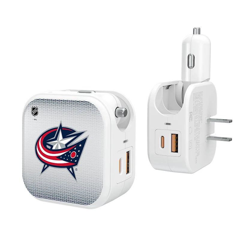Keyscaper Columbus Blue Jackets 2-In-1 USB Charger