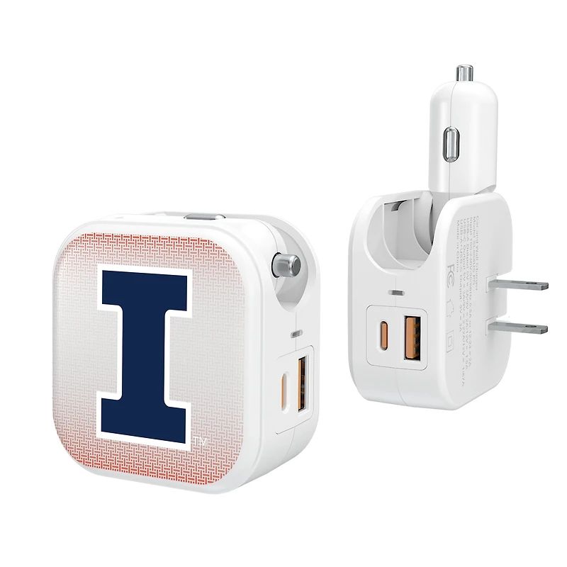 Keyscaper Illinois Fighting Illini 2-In-1 USB Charger