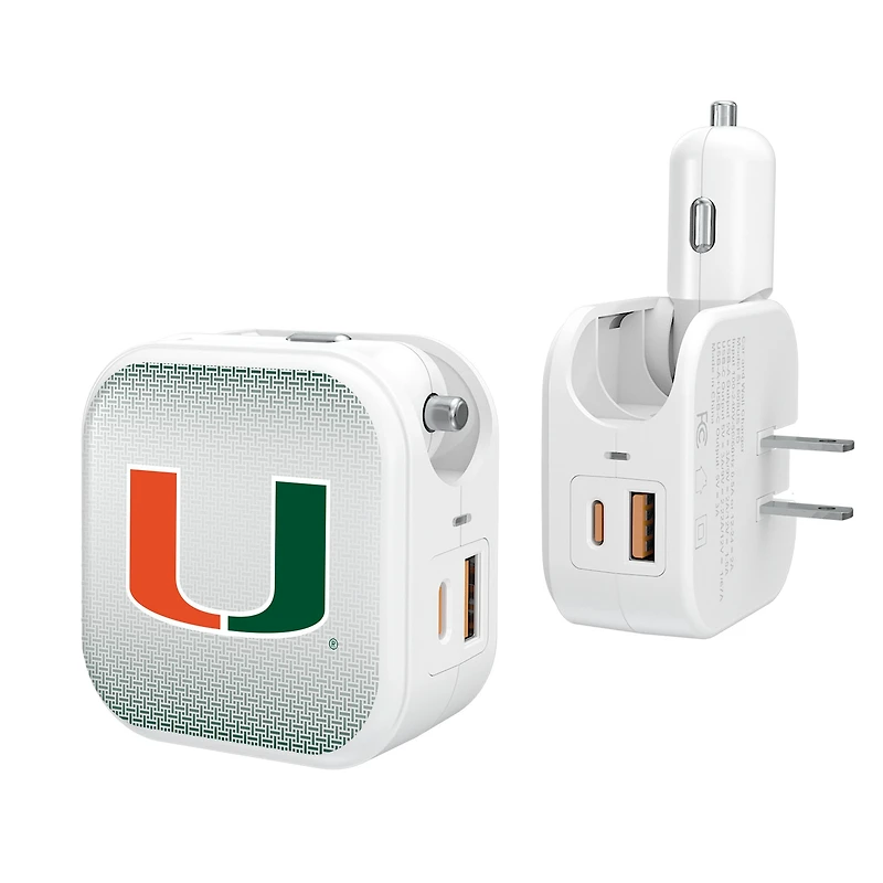 Keyscaper Miami Hurricanes 2-In-1 USB Charger