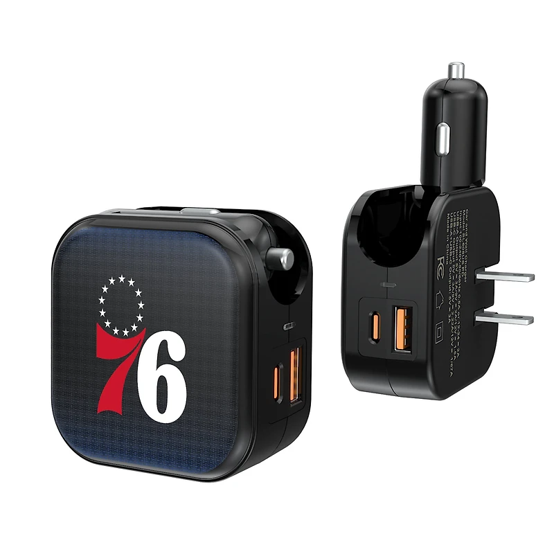 Keyscaper Philadelphia 76ers 2-in-1 USB A/C Charger