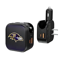 Keyscaper Baltimore Ravens 2-in-1 USB A/C Charger