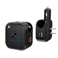 Keyscaper Miami Marlins 2-in-1 USB A/C Charger