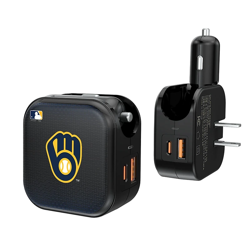Keyscaper Milwaukee Brewers 2-in-1 USB A/C Charger
